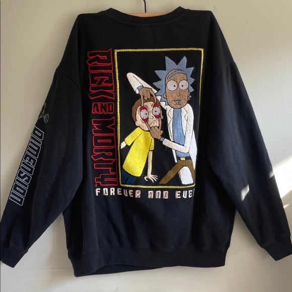 Rick and Morty Black Graphic Men's Sweater Size S - Picture 5 of 7